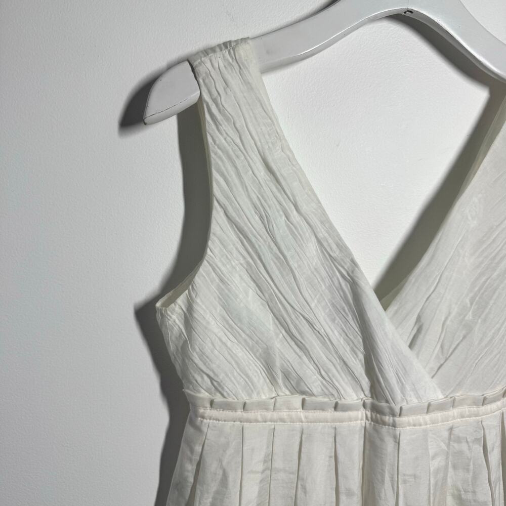 GAP White Empire Waist Dress Y2K 6 Sleeveless Summer‎ Sundress Romantic Boho - Picture 10 of 11
